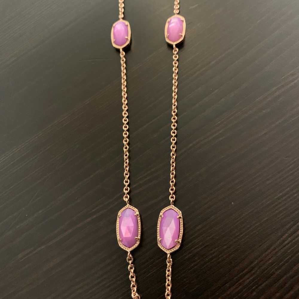 Kendra Scott Custom Lilac Pearl Kellie necklace - Picture 2 of 3